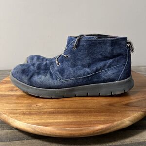 UGG Canoe Big Kids Size 3 Blue Nubuck Leather Derby Shoes Boots 1014363K
